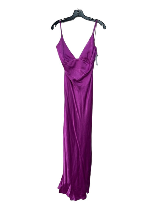 Bardot Size M Purple Viscose V Neck Spaghetti Strap Maxi Paneled Dress Purple / M