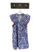 THML Size M purple & orange Cotton Flutter Sleeves Flowers Lace Trim Dress purple & orange / M