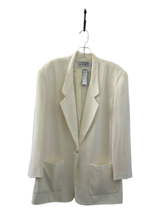 Diane Von Furstenberg Size 12 White One Button Blazer White / 12