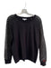 Maette Size L Black Viscose Perforated Long Sleeve Round Neck Pull Over Top Black / L