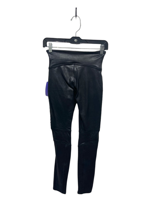 Spanx Size S Black Nylon Blend Ribbed Detail Legging Leggings Black / S