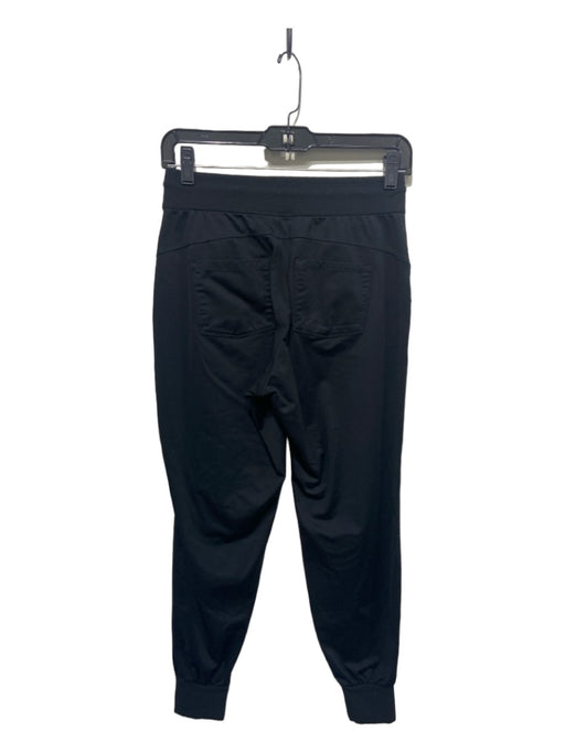 Athleta Size XS Black Polyester Blend Elastic Drawstring Waist Ribbed Trim Pants Black / XS