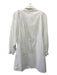 Zara Size XS White Cotton Button Down Collar Floral Embroideries Dress White / XS