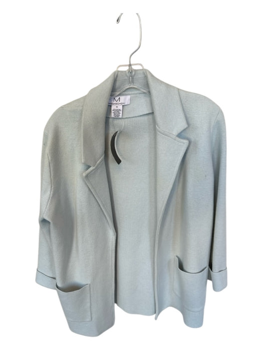 Magaschoni Size Medium Light Blue & Beige Polyester Blend Wool Blend Jacket Light Blue & Beige / Medium