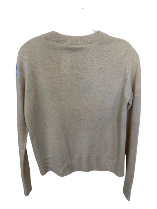 Autumn Cashmere Size XS Tan & multi Cashmere Long Sleeve Flowers Knit Sweater Tan & multi / XS