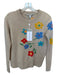 Autumn Cashmere Size XS Tan & multi Cashmere Long Sleeve Flowers Knit Sweater Tan & multi / XS