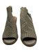 Sam Edelman Shoe Size 7 Taupe & Beige Woven Leather Side Zip Block Heel Booties Taupe & Beige / 7
