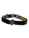 Chicos Navy & Silver Genuine Leather Geometric Connected Hook Closure Wide Belts Navy & Silver / S