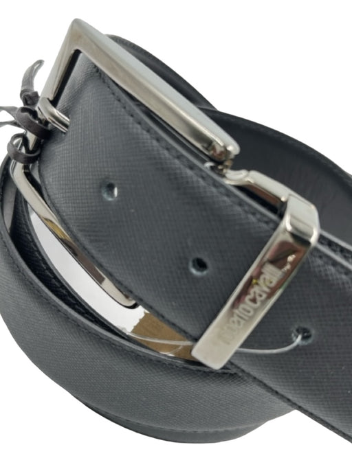 Roberto Cavalli NWT Black Leather Solid Men's Belt