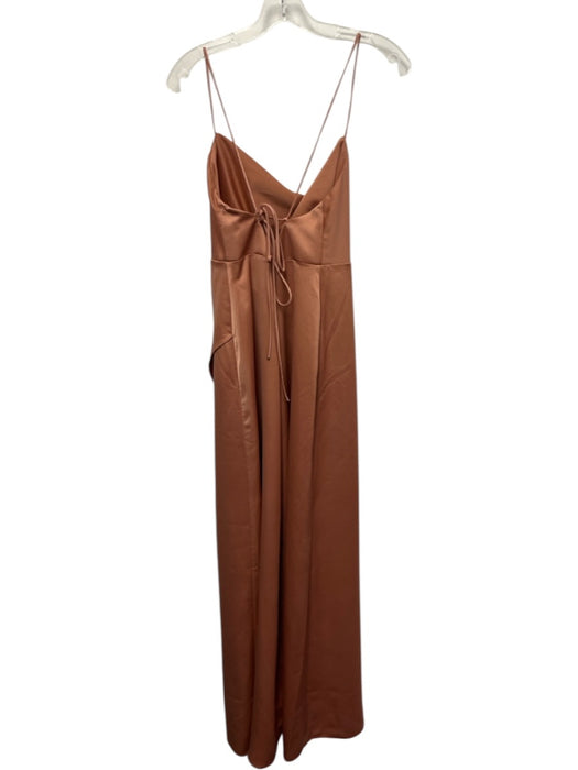 BHLDN Size 10 Light Pink Polyester Cowl Neck Strappy Satin Gown Light Pink / 10