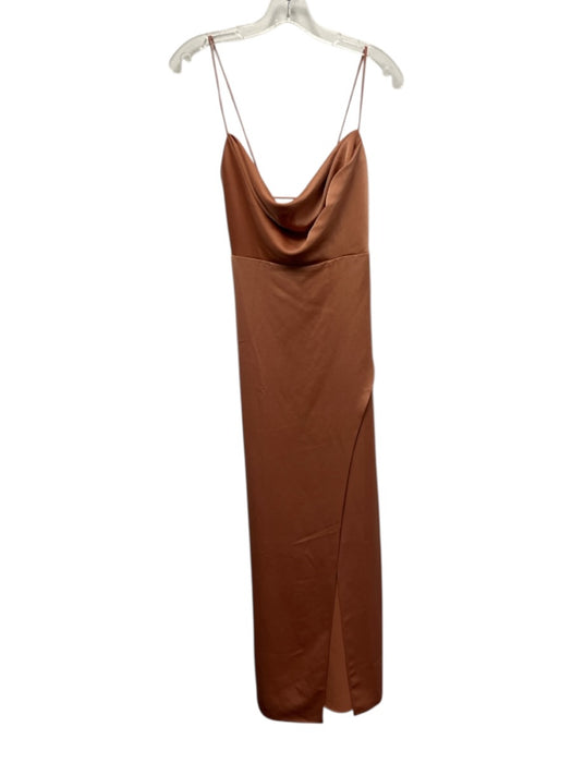 BHLDN Size 10 Light Pink Polyester Cowl Neck Strappy Satin Gown Light Pink / 10