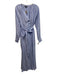 J. Crew Size M Light Blue Linen Split V Neck Tie belt Pockets Dress Light Blue / M
