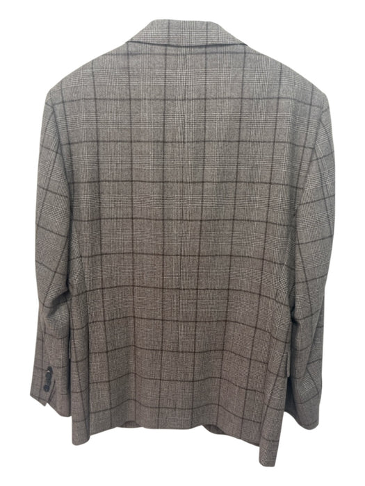 Paul Stuart Brown Wool Plaid 2 Button Men's Suit Brown / 50R