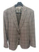 Paul Stuart Brown Wool Plaid 2 Button Men's Suit Brown / 50R
