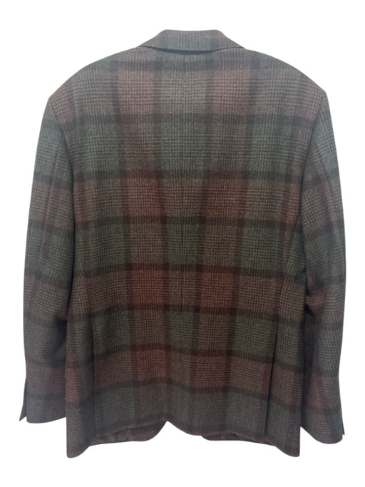Paul Stuart Brown & Green Lambswool Plaid 2 Button Men's Blazer Brown & Green / 40