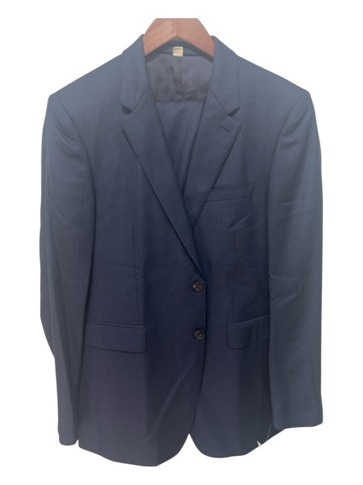 Burberry London Navy Blue Wool Solid 2 Button Men's Suit Navy Blue / 50R