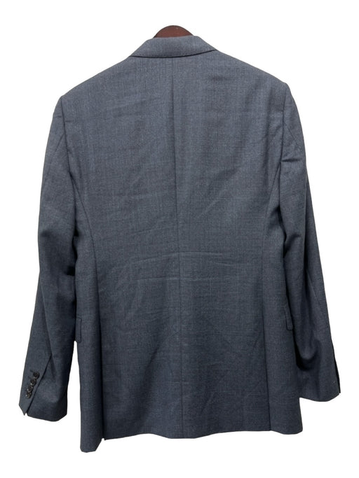 Burberry Gray Blue Wool Blend Solid 2 Button Men's Suit 52