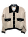 Sandro Size 0 Beige & Black Viscose Blend Button Up Front Pockets Cardigan Beige & Black / 0