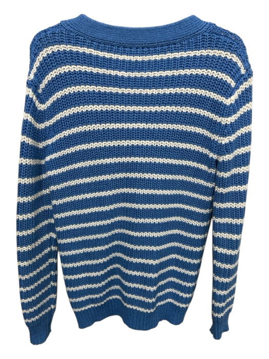 Kule Size XS Blue & White Cotton & Acrylic Button Up Striped Cardigan Blue & White / XS