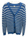 Kule Size XS Blue & White Cotton & Acrylic Button Up Striped Cardigan Blue & White / XS
