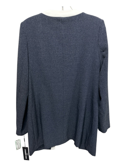 Karl Lagerfeld Size XS Blue & White Polyester Geometric Print Open Front Jacket Blue & White / XS