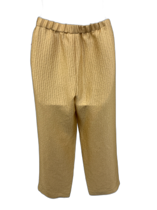 Attersee Size XXS Beige Wool Blend Elastic Waistband Metallic Thread Wavy Pants Beige / XXS