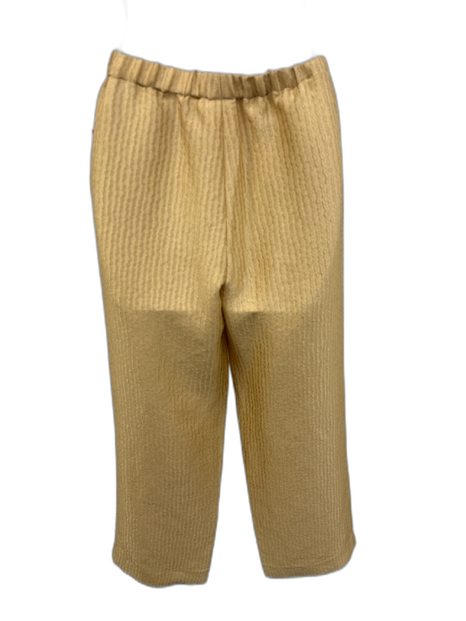 Attersee Size XXS Beige Wool Blend Elastic Waistband Metallic Thread Wavy Pants Beige / XXS