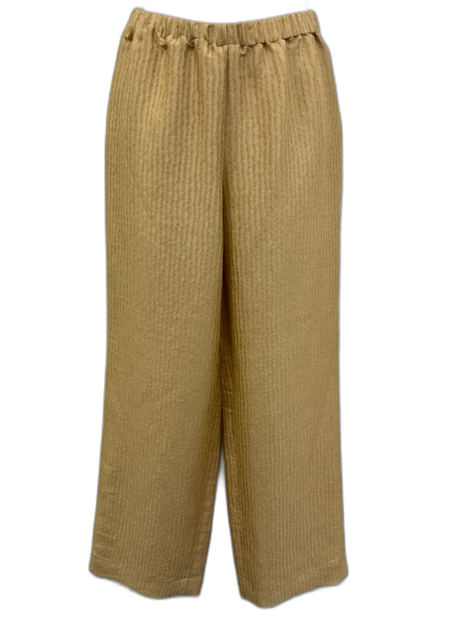 Attersee Size XXS Beige Wool Blend Elastic Waistband Metallic Thread Wavy Pants Beige / XXS