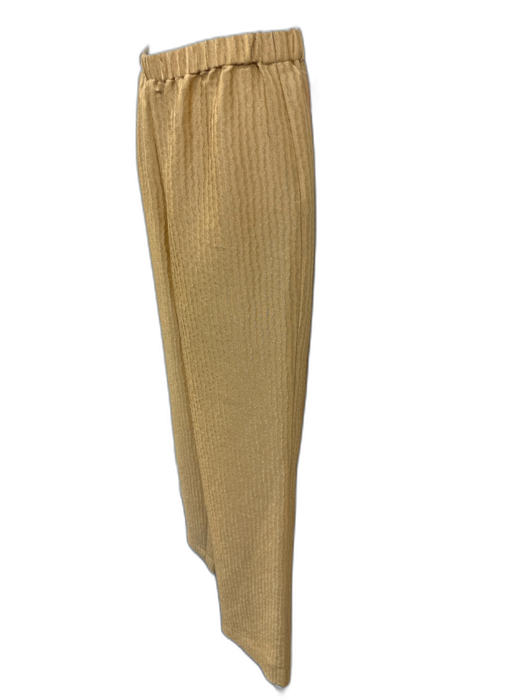 Attersee Size XXS Beige Wool Blend Elastic Waistband Metallic Thread Wavy Pants Beige / XXS