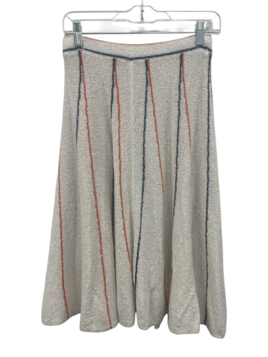 J. Crew Size XS White, Blue & Orange Acrylic Blend Boucle Knit Striped Skirt Set White, Blue & Orange / XS