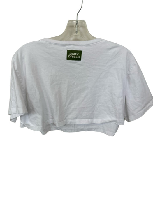 Daily Drills Size XS/S White Cotton Cropped T Shirt Top White / XS/S