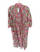 Size One Size Pink Cotton Floral Striped Wrap Around Robe Pink / One Size