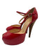 Giuseppe Zanotti Shoe Size 38 Red & Brown Patent Leather Stacked Wood Heel Pumps Red & Brown / 38