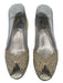 Stuart Weitzman Shoe Size 6.5 Gold Leather Lace Detail Peep Toe Pumps Gold / 6.5