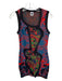 Missoni Size 42 Black, Green, Red Viscose Blend Sleeveless Square Neck Dress Black, Green, Red / 42