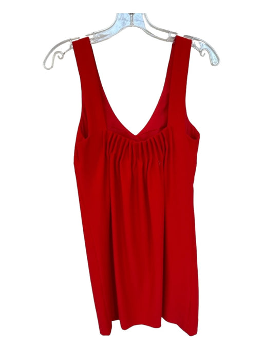 Trina Turk Size 6 Bright red Polyester Sleeveless Gathered Back V Neck Dress Bright red / 6