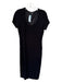 Rachel Zoe Size M Black Rayon Blend Short Sleeve Scoop Neck Ribbed Dress Black / M