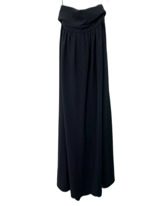 Proenza Schouler Size 10 Black Triacetate Blend Pop Over Strapless Gown Black / 10