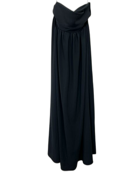 Proenza Schouler Size 10 Black Triacetate Blend Pop Over Strapless Gown Black / 10