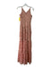 Dress the Population Size XS Pink & Gold Polyester Lace Overlay V Neck Gown Pink & Gold / XS