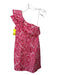 Lilly Pulitzer Size 00 Pink & White Cotton Abstract Floral One Shoulder Dress Pink & White / 00