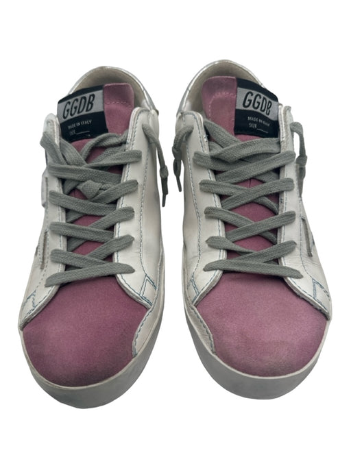 Golden Goose Shoe Size 39 White, Pink, Silver Leather Lace Up Star Sneakers White, Pink, Silver / 39