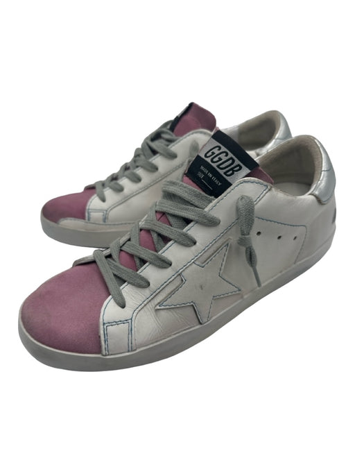 Golden Goose Shoe Size 39 White, Pink, Silver Leather Lace Up Star Sneakers White, Pink, Silver / 39