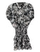 Misa Size Medium Black & White Viscose Drop Shoulder Floral Print Tiered Dress Black & White / Medium