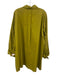 Forte Forte Size 2 Split Pea Green Cotton Blend Long Sleeve lace up Collar Dress Split Pea Green / 2