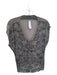 Chan Luu Size One Size Gray & Black Viscose Beaded V Neck Sleeveless Top Gray & Black / One Size