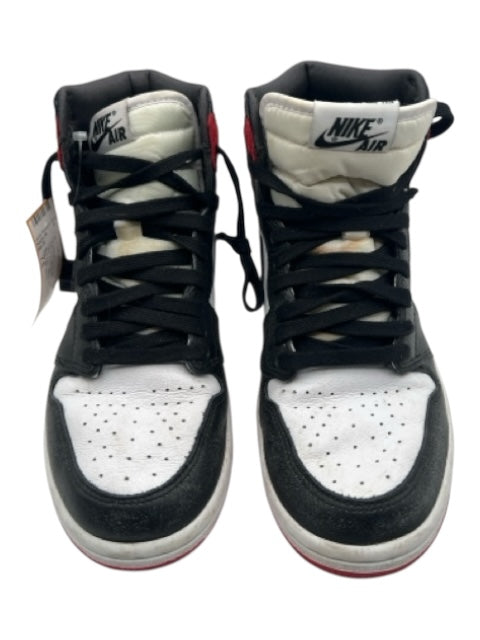 Nike Air Jordan Shoe Size 7.5 White, Black, Red Leather & Satin Glitter Sneakers White, Black, Red / 7.5