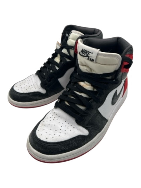 Nike Air Jordan Shoe Size 7.5 White, Black, Red Leather & Satin Glitter Sneakers White, Black, Red / 7.5
