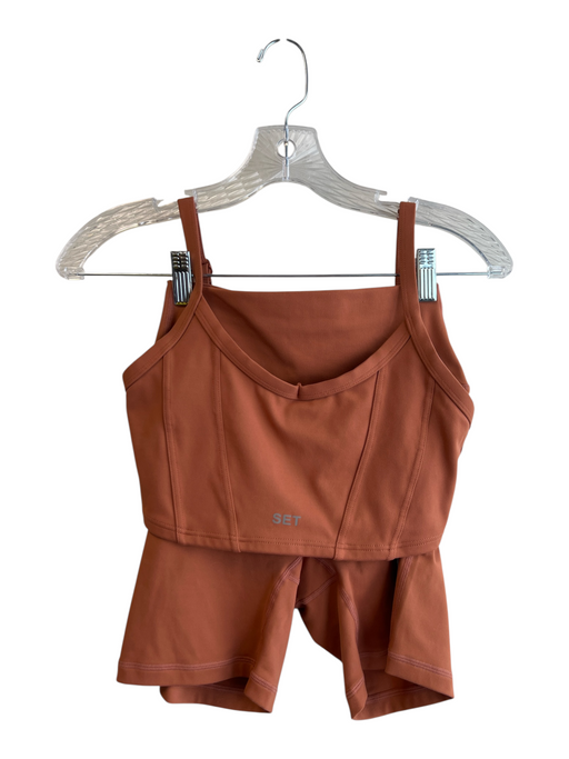 Set Active Size Sm & Med Rust Polyester Blend Adjustable straps Short Set Rust / Sm & Med