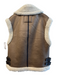 Zara Size XS Brown & Cream Polyester Blend Front Zip Faux Fur Pockets Vest Brown & Cream / XS